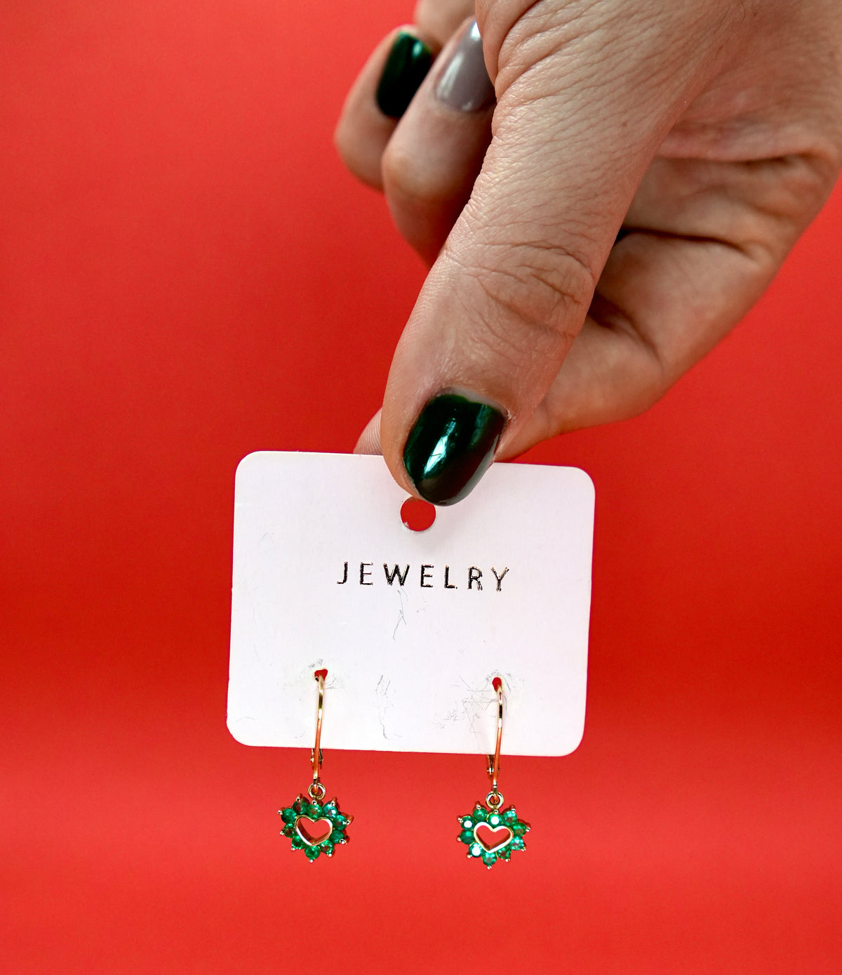 Heart Halo Emerald Earrings — 18k Gold, Colombian Emeralds